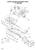 MOTOR AND ICE CONTAINER Diagram and Parts List for 3KED0FHQKQ00  KitchenAid Refrigerator