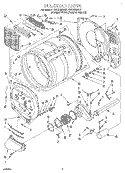 BULKHEAD Diagram and Parts List for GGC9858EQ1  Whirlpool Dryer
