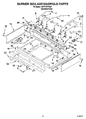 BURNER BOX AND MANIFOLD PARTS Diagram and Parts List for KDRP767RSS01  KitchenAid Range