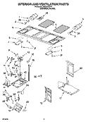 INTERIOR AND VENTILATION PARTS Diagram and Parts List for MH3184XPY2  Whirlpool Microwave