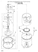 AGITATOR, BASKET AND TUB Diagram and Parts List for 8LSR6132FQ0  Whirlpool Washer
