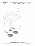 COOKTOP PARTS Diagram and Parts List for GGE390LXS00  Whirlpool Range