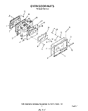 OVEN DOOR Diagram and Parts List for N9157L0  Roper Range
