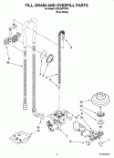 FILL, DRAIN AND OVERFILL PARTS Diagram and Parts List for KUDU03FTPA3  KitchenAid Dishwasher