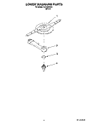 LOWER WASHARM PARTS Diagram and Parts List for RUD8050SD1  Roper Dishwasher