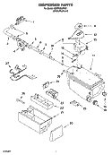 DISPENSER PARTS Diagram and Parts List for GHW9300PW0  Whirlpool Washer