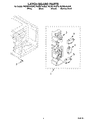 LATCH BOARD PARTS Diagram and Parts List for YKCMS145JBL0  KitchenAid Microwave