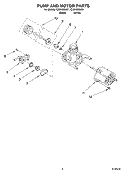 PUMP AND MOTOR Diagram and Parts List for CUD4000JB1  Crosley Dishwasher