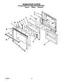 OVEN DOOR Diagram and Parts List for KEBS177YWH2  KitchenAid Wall Oven