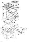 SHELF PARTS, OPTIONAL PARTS Diagram and Parts List for 8ET8FTKXKT05  Whirlpool Refrigerator