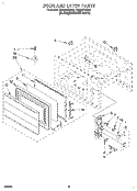 DOOR AND LATCH Diagram and Parts List for RM280PXBQ0  Whirlpool Microwave Oven Combo