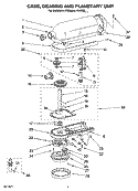 CASE, GEARING AND PLANETARY UNIT Diagram and Parts List for 4K45SSWH-1  KitchenAid Mixer