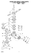 PUMP AND SPRAY ARM PARTS Diagram and Parts List for TUD5700MQ0  Estate Dishwasher