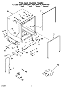 TUB AND FRAME PARTS Diagram and Parts List for KUDS01ILWH6  KitchenAid Dishwasher