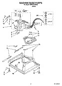 MACHINE BASE PARTS Diagram and Parts List for 7MWT97730TQ0  Whirlpool Washer