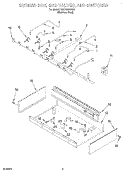 BURNER BOX, GAS VALVES, AND SWITCHES Diagram and Parts List for KGCP487JSS0  KitchenAid Cooktop