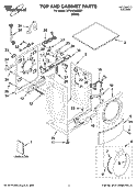 TOP AND CABINET PARTS Diagram and Parts List for WFW9200SQ01  Whirlpool Washer