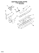 CONTROL PANEL PARTS Diagram and Parts List for KSSC36QMS00  KitchenAid Refrigerator