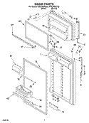DOOR Diagram and Parts List for ET8LFKXKT02  Whirlpool Refrigerator