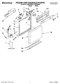 FRAME AND CONSOLE, LITERATURE Diagram and Parts List for TUD5700KQ0  Estate Dishwasher