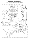 PUMP AND MOTOR PARTS Diagram and Parts List for KUDS01ILWH0  KitchenAid Dishwasher