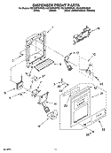 DISPENSER FRONT PARTS Diagram and Parts List for KSCS25FSBL00  KitchenAid Refrigerator