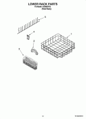LOWER RACK PARTS Diagram and Parts List for IUD9500VX0  Whirlpool Dishwasher