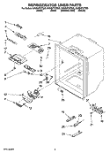 REFRIGERATOR LINER PARTS Diagram and Parts List for GX5SHTXTB00  Whirlpool Refrigerator