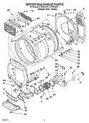DRYER BULKHEAD PARTS Diagram and Parts List for LTG6234DT4  Whirlpool Washer Dryer Combo