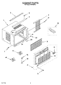 CABINET PARTS Diagram and Parts List for ACQ108XL1  Whirlpool Air Conditioner