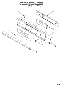 CONTROL PANEL PARTS Diagram and Parts List for YGY398LXPQ00  Whirlpool Range