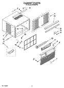 CABINET PARTS Diagram and Parts List for ACC082PT0  Whirlpool Air Conditioner