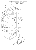 REFRIGERATOR LINER Diagram and Parts List for 8ED25DQXFW03  Whirlpool Refrigerator
