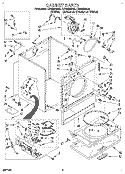 CABINET Diagram and Parts List for LGR6634BN0  Whirlpool Dryer