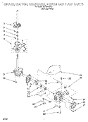 BRAKE, CLUTCH, GEARCASE, MOTOR AND PUMP Diagram and Parts List for 3LSC8255EQ1  Whirlpool Washer