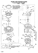 PUMP AND MOTOR Diagram and Parts List for DU951PWKB1  Whirlpool Dishwasher