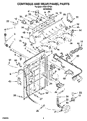 CONTROLS AND REAR PANEL PARTS Diagram and Parts List for LSQ9110PW4  Whirlpool Washer