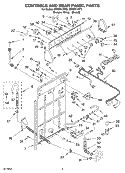 CONTROLS AND REAR PANEL Diagram and Parts List for GSQ9611KQ2  Whirlpool Washer