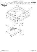 COOKTOP Diagram and Parts List for RF378PXGQ0  Whirlpool Range