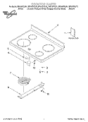COOKTOP, LITERATURE Diagram and Parts List for RF378PXGQ1  Whirlpool Range