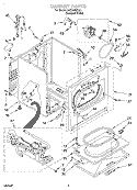 CABINET Diagram and Parts List for RGS7648KQ1  Roper Dryer