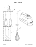 Part Location Diagram of WPW10531842 Whirlpool Mixer Beaters
