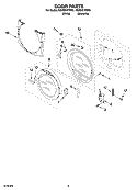 DOOR PARTS, OPTIONAL PARTS (NOT INCLUDED) Diagram and Parts List for KGHS01PMT3  KitchenAid Dryer