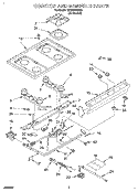 COOKTOP AND MANIFOLD, LITERATURE Diagram and Parts List for SF330PEWN6  Whirlpool Range