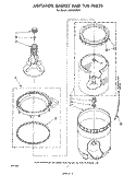 AGITATOR, BASKET AND TUB Diagram and Parts List for LA3400XPW4  Whirlpool Washer