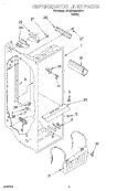 REFRIGERATOR LINER Diagram and Parts List for 3XARG498WP01  Whirlpool Refrigerator