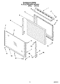 DOOR PARTS, MISCELLANEOUS PARTS Diagram and Parts List for FEP320KW1  Roper Range