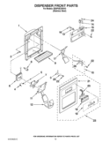 DISPENSER FRONT PARTS Diagram and Parts List for ED5PVEXWS10  Whirlpool Refrigerator