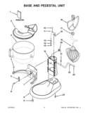 BASE AND PEDESTAL UNIT Diagram and Parts List for KSM7586PFP1  KitchenAid Mixer