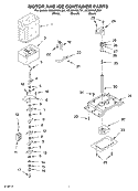 MOTOR AND ICE CONTAINER Diagram and Parts List for GC5SHAXLQ01  Whirlpool Refrigerator